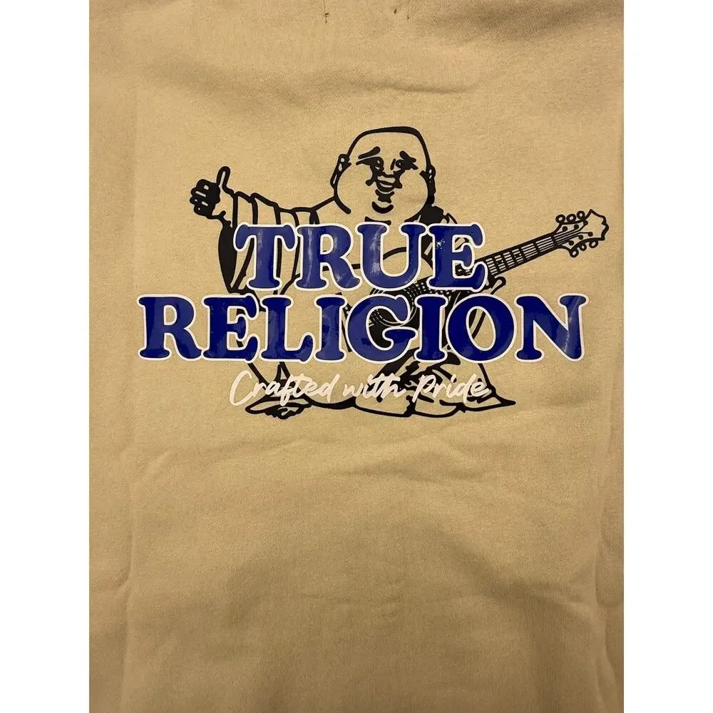 TRUE RELIGION MEN'S CONTRAST W/ BUDHA BACK DESIGN ZIP HOODIE FOG SZ L NWT